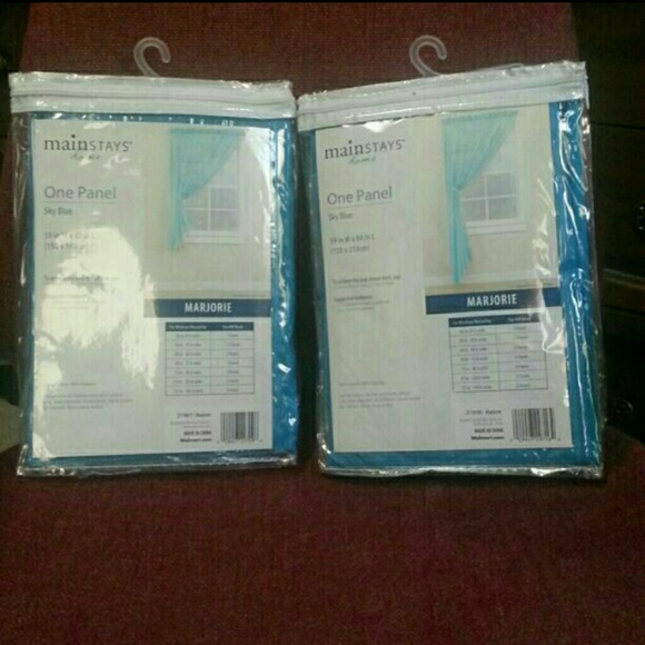 NWOT Sky blue curtains