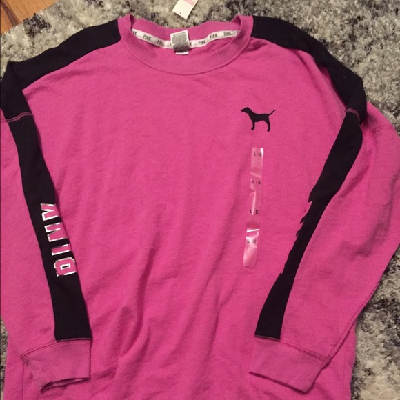 Vs pink double side campus pullover brand new