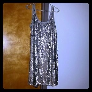 Hot!! Allover sequin silver shift dress!