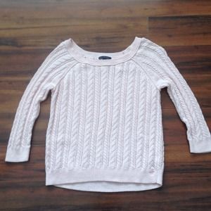 Light pink ae three quarter sleeve sweater