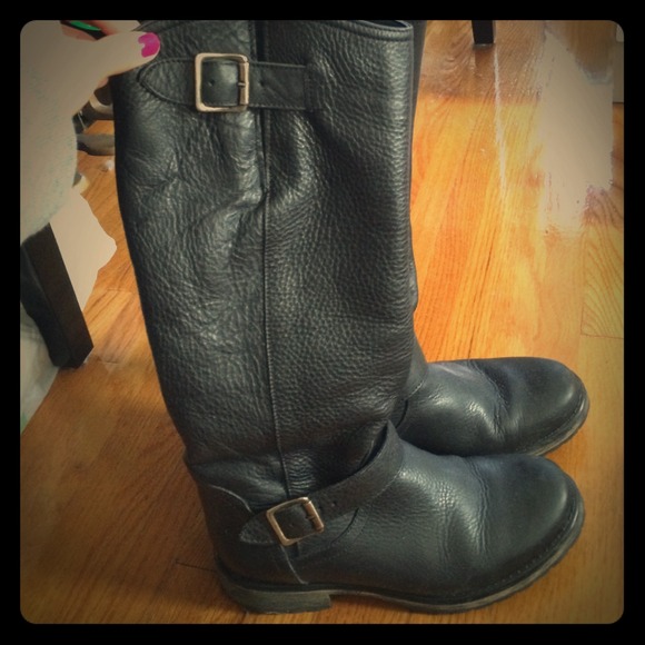 Black Leather Boots by Steve Madden