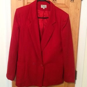 100% wool vintage red blazer