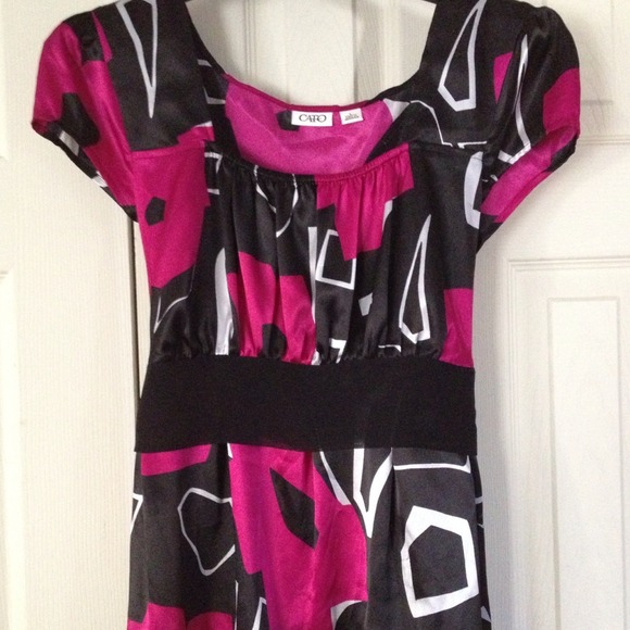 Pink and black tie back shirt