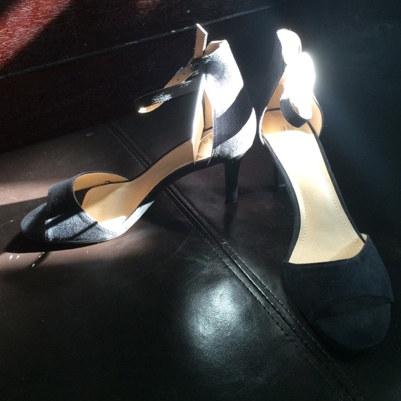 Open Strap suede heels