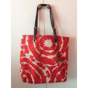 Michael Kors tiedye canvas tote with charm