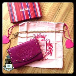 NWT Juicy Couture Leather Clutch Purse w/ Chain