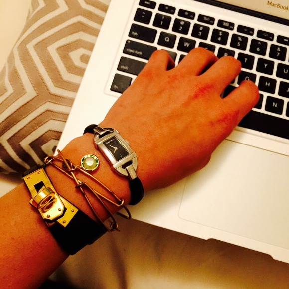 Leather Gucci Watch Bracelet - Picture 2 of 4