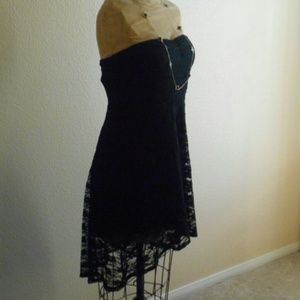 Hi-lo black lace dress