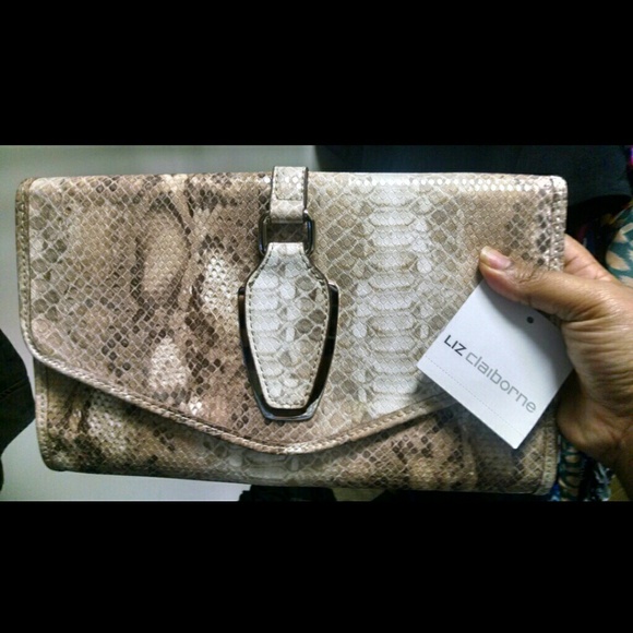 NWT Python Liz Claiborne Clutch