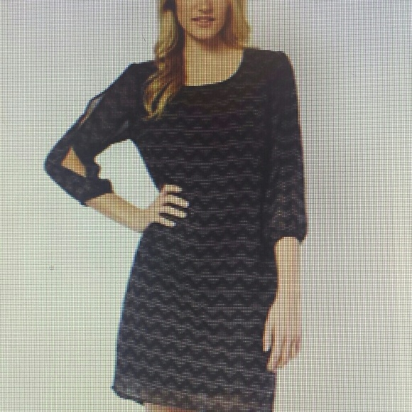 Chevron print grey and black  dress