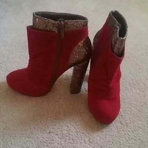 Glitter Velvet Booties