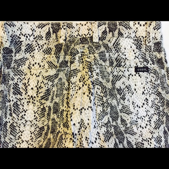 Black dotted snake print guess pants; tots fetch! - Picture 3 of 4