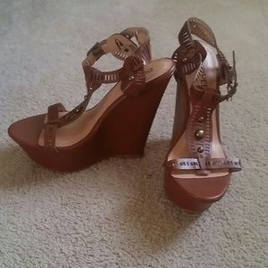 Summer embellished wedges