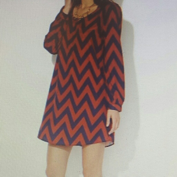 Chevron print shift dress