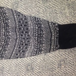 Long black tribal print dress