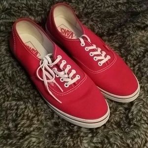 Red low rise vans ONLY WORN ONCE
