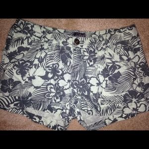 Grey and Mint Flowered Shorts