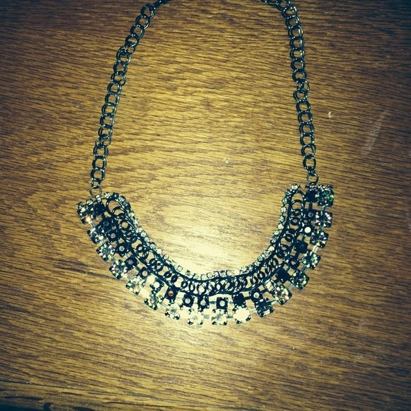 Chunky black statement necklace