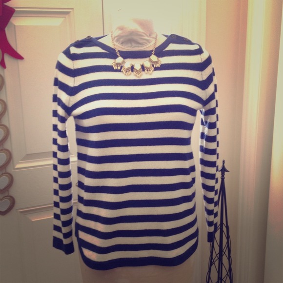 Madewell Wallace navy and white stripped sweater