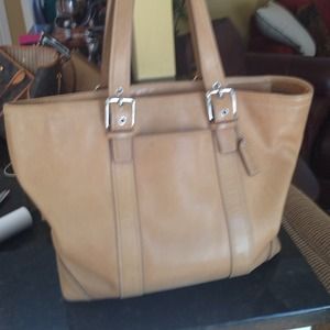 Tan coach purse