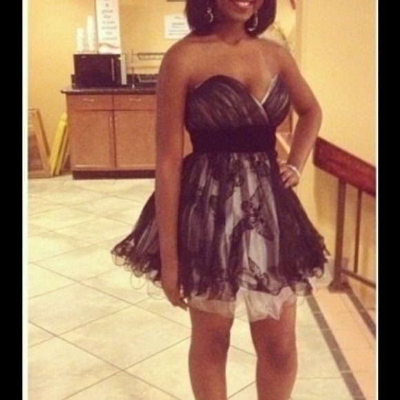 Jovani homecoming cocktail dress strapless short