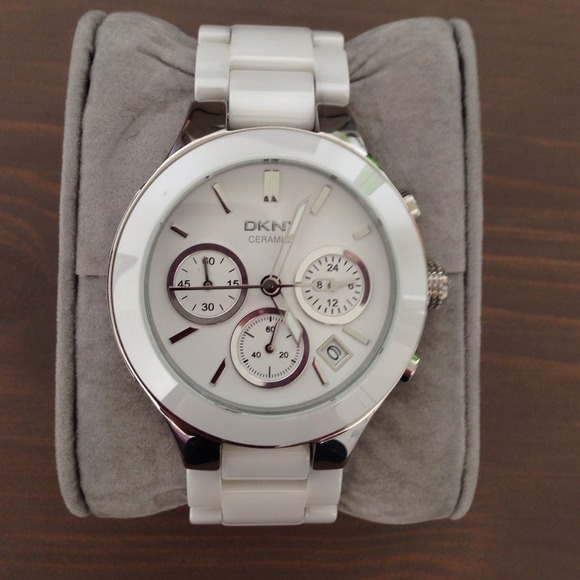 DKNY ceramic white watch