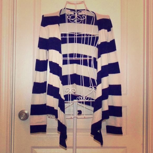 Navy and White Cardigan