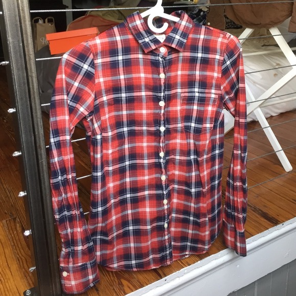 Jcrew plaid shirt, sz xs