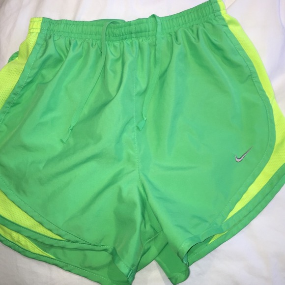 Neon green nike shorts