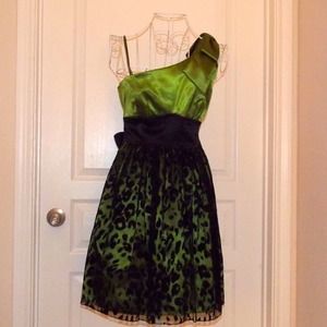 Green and Black Homecoming Dress