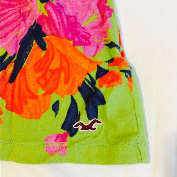 Strapless avocado green bright flower top! - Picture 4 of 4