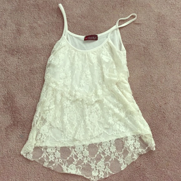 Body Central lace tank w/ see through mid section