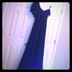 Maxi dress, royal blue, one shoulder.