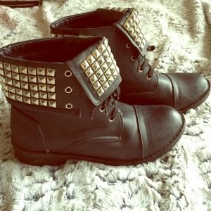 Black studded combat boots!