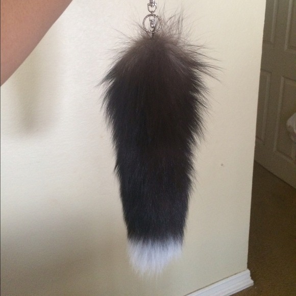 Authentic fox tail keychain