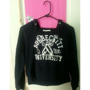 Navy Blue Crop Top Hoodie