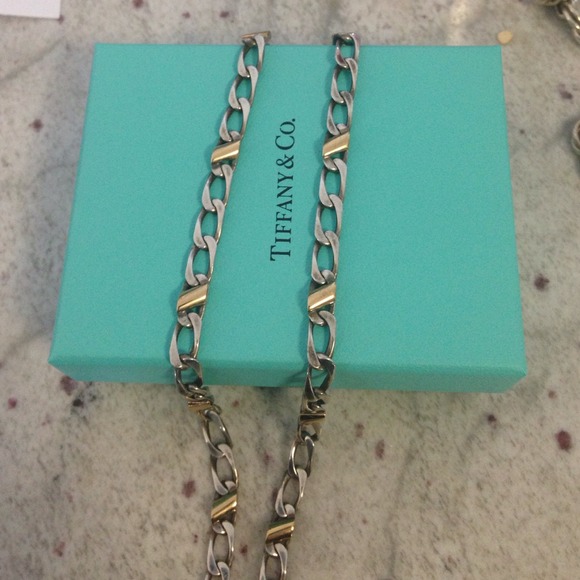 Authentic 18k gold sterling silver link necklace - Picture 1 of 4