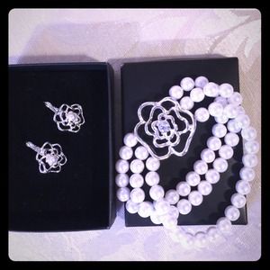 ⬇️Bracelet with lever back earrings