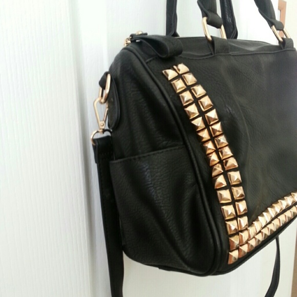 SALE! Black handbag with Gold studding