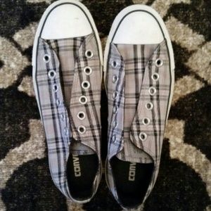 Converse all star plaid shoes