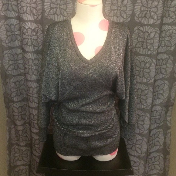 Dressy top size medium grey with sparkle!