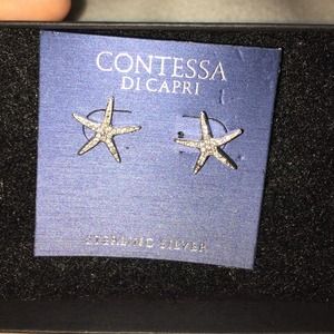 BRAND NEW! Sterling silver starfish earrings