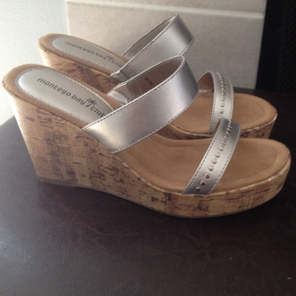 Silver Wedge Sandals