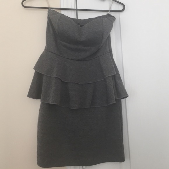 Strapless peplum dress