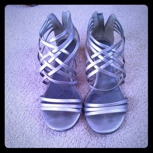 Silver Strappy Sandals