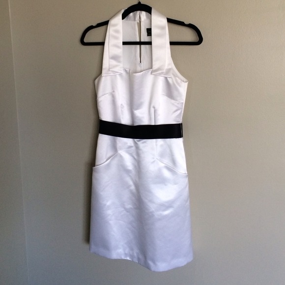 Max and Cleo White Dress with Black sash- size 4