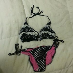 Adorable polka dot bikini with triangle top