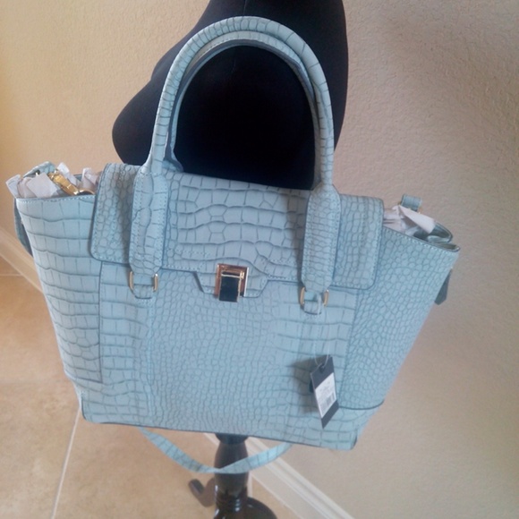 Handbags - Women's crocodile satchel bag- blue