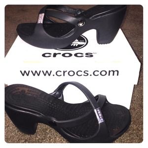 Black crocs heel