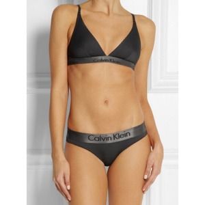 Calvin Klein Tops - Calvin Klein Dual Tone Silver Metallic Grey V Bra Calvin Klein Tops - Calvin Klein Dual Tone Silver Metallic Grey V Bra